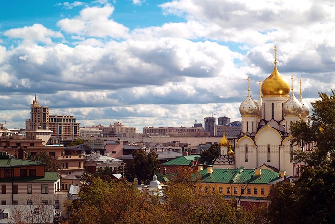 Mixed Russian city buildings