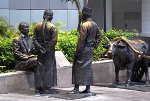 Sculpture representing different cultures