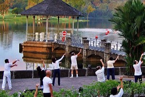 Tai chi in the open air