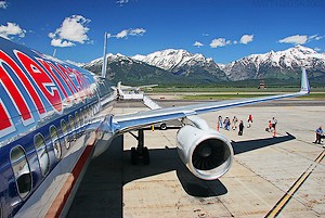 Airport runway near mountains