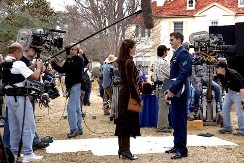 Filming on location