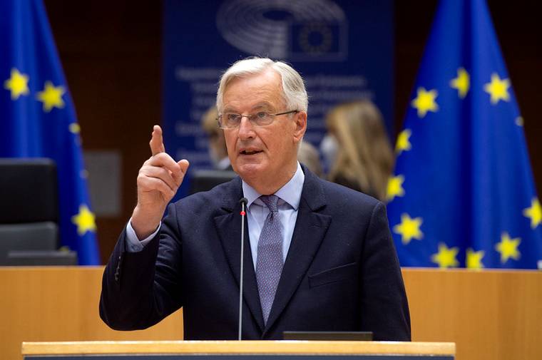 Michel Barnier at the EU parliament