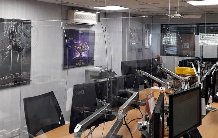 Screens in place in Dynamic Dox office