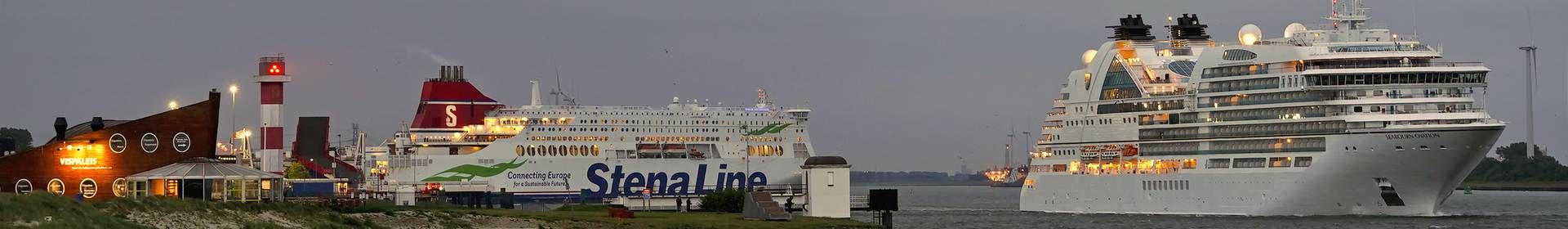 Evening in European port