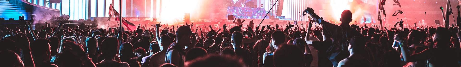 Fans near music festival stage