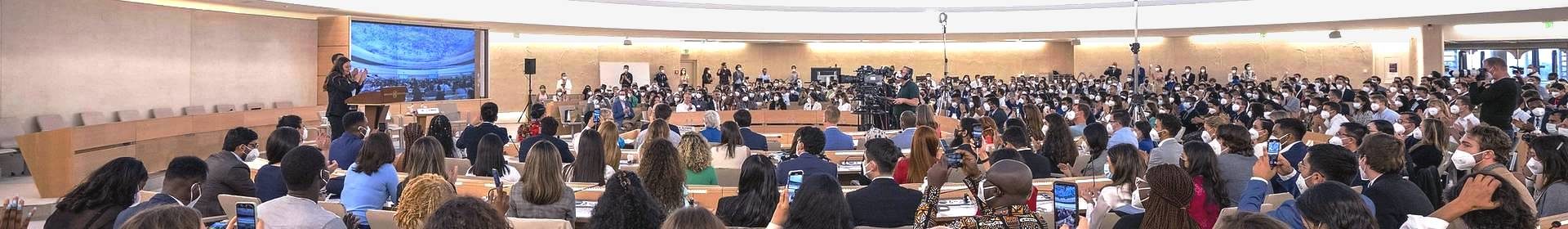 Delegates in meeting hall