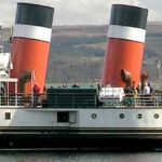 UK paddle driven ship at sea