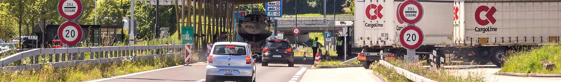 Swiss customs border post