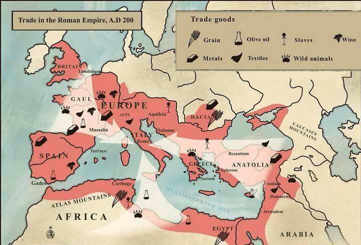 Roman trade across Europe